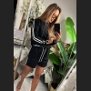 Bluza bawełniana czarna z białymi lampasami